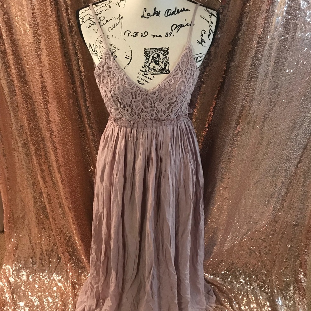 Mauve Backless Maxi Dress.